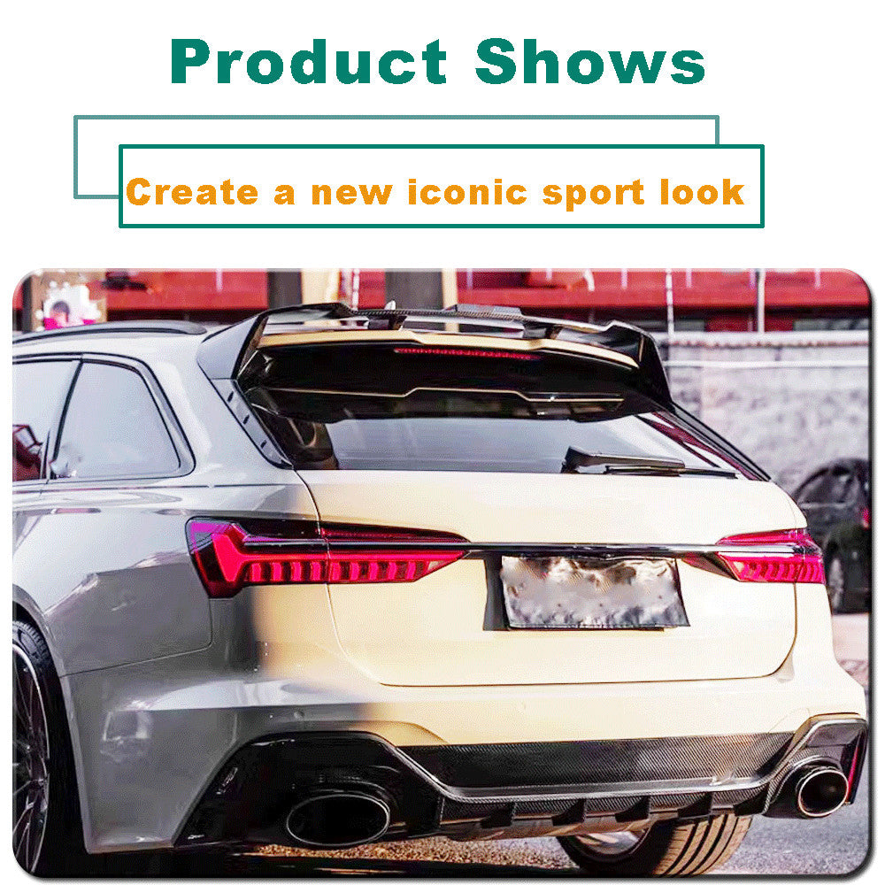 Fit for Audi RS6 Avant C8 Wagon 2019-2023 DRY CARBON Rear Roof Spoiler Top Wing