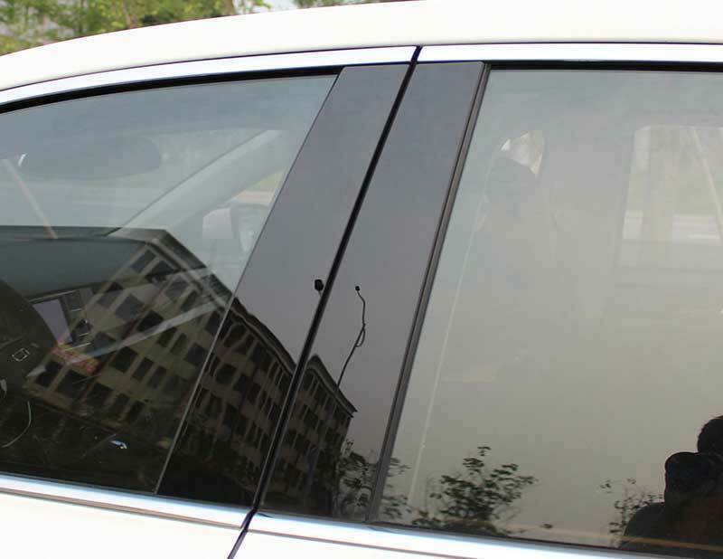 for Cadillac XTS 2013-219 Gloss Black Window BC Pillar Post Molding Cover Trims