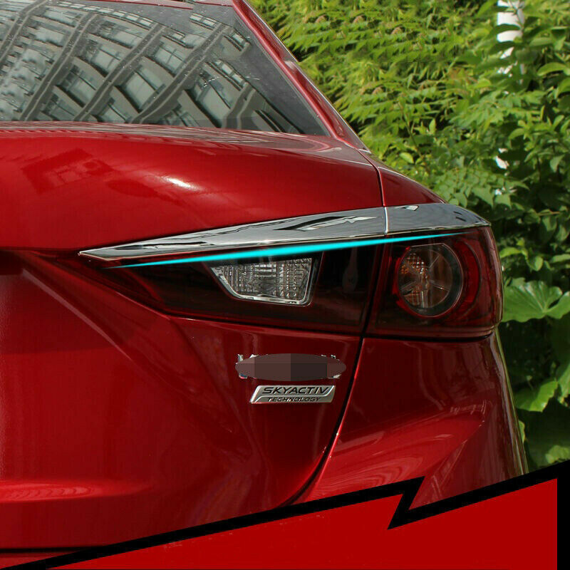 for Mazda 3 Axela Sedan 2014-2018 Chrome Style ABS Rear Light Eyelid Cover Trims