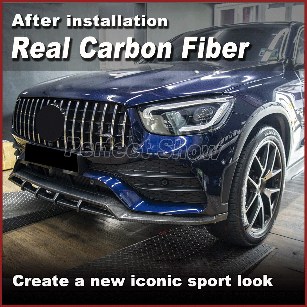 Fit for Benz X253 GLC300 GLC350 20-21 Carbon Fiber Front Bumper Lip Chin Spoiler