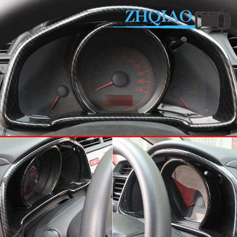 Carbon Fiber 1X Front Dashboard Frame Cover Trim Fits for Honda Jazz 2014-2018