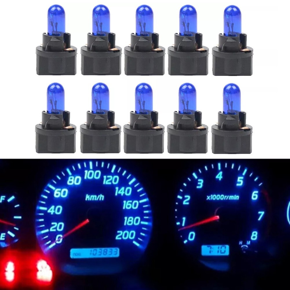 10pcs Blue T5 Car LED Dashboard Instrument Interior Lights Bulb Accessories v