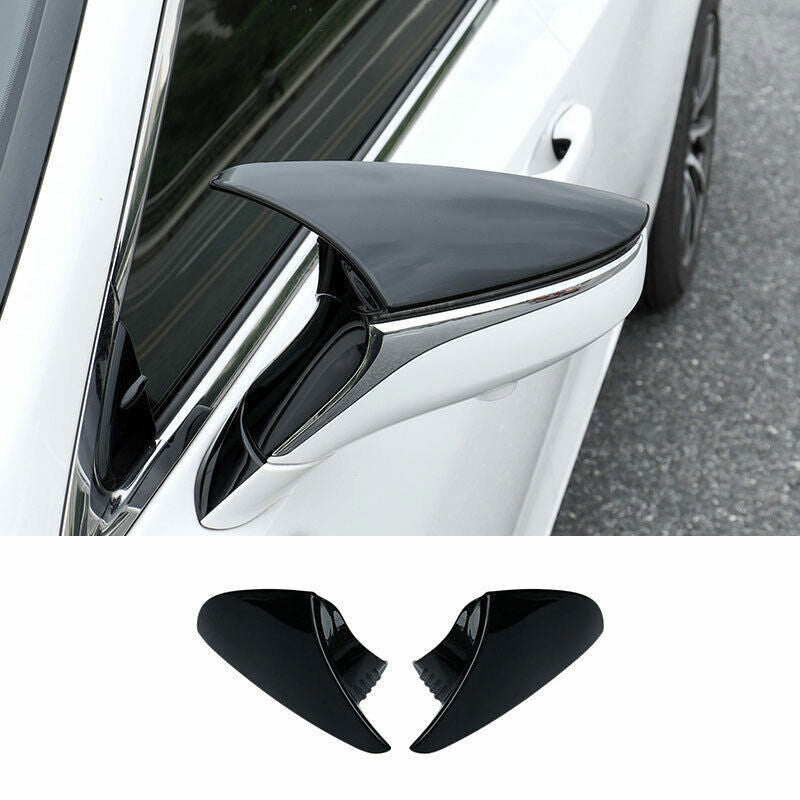 Gloss Black Ox Horn Rearview Mirror Cover Trim 20-21 B for Lexus RC for ES LS LC UX n