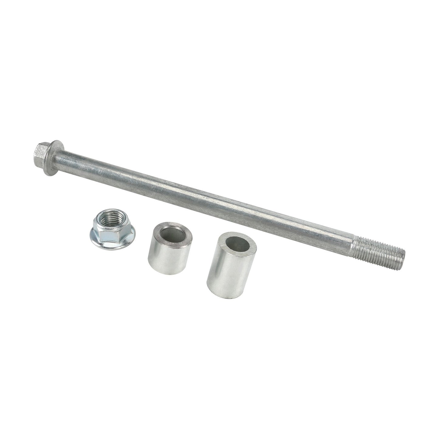 12mm x 195mm front wheel axle for Apollo CRF 50cc, 70cc, 110cc, and 125cc Dirt Pit bicycles.