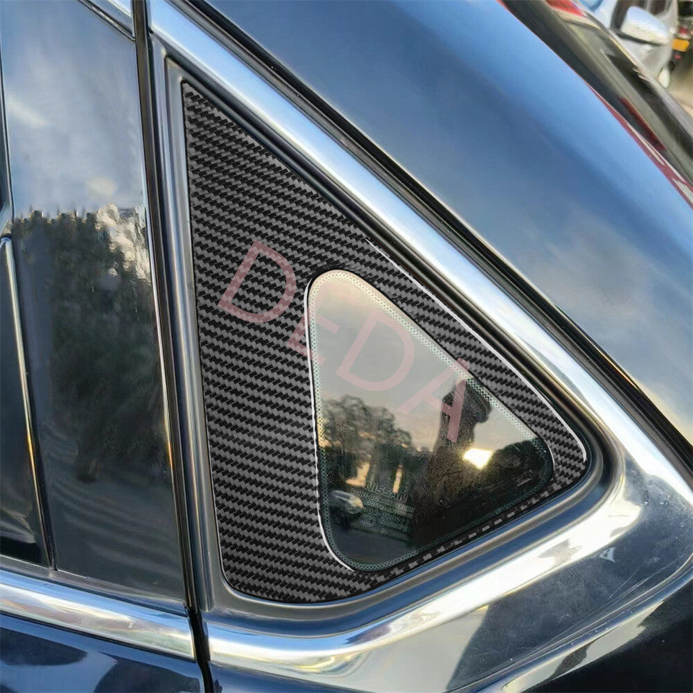Carbon Fiber Rear Triangular Window Glass Trim for Nissan Altima Teana 2013-2018