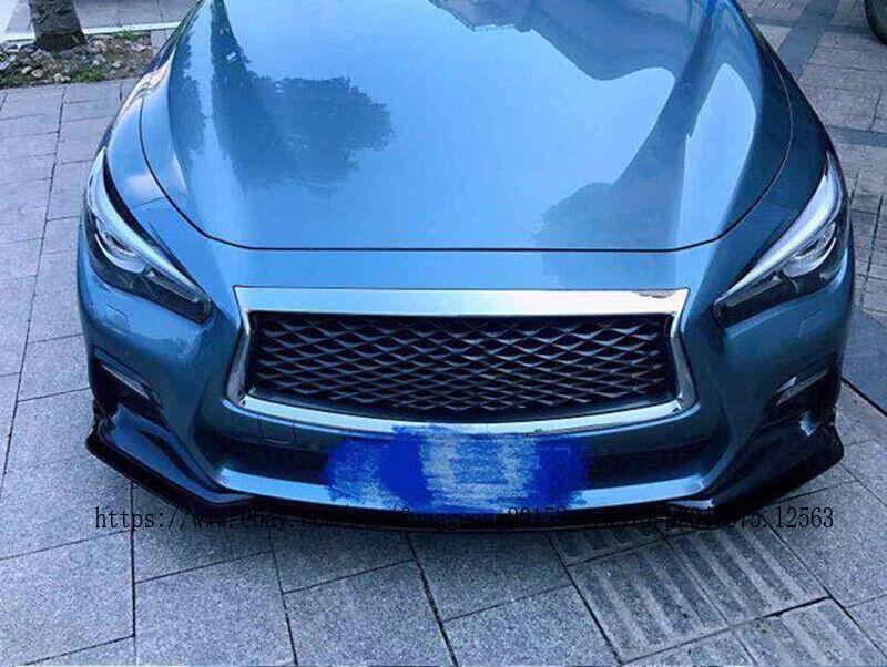 Carbon fiber Front Bumper Lip Spoiler Cover For 2014-17 for Infiniti Q50 sport 3pcs