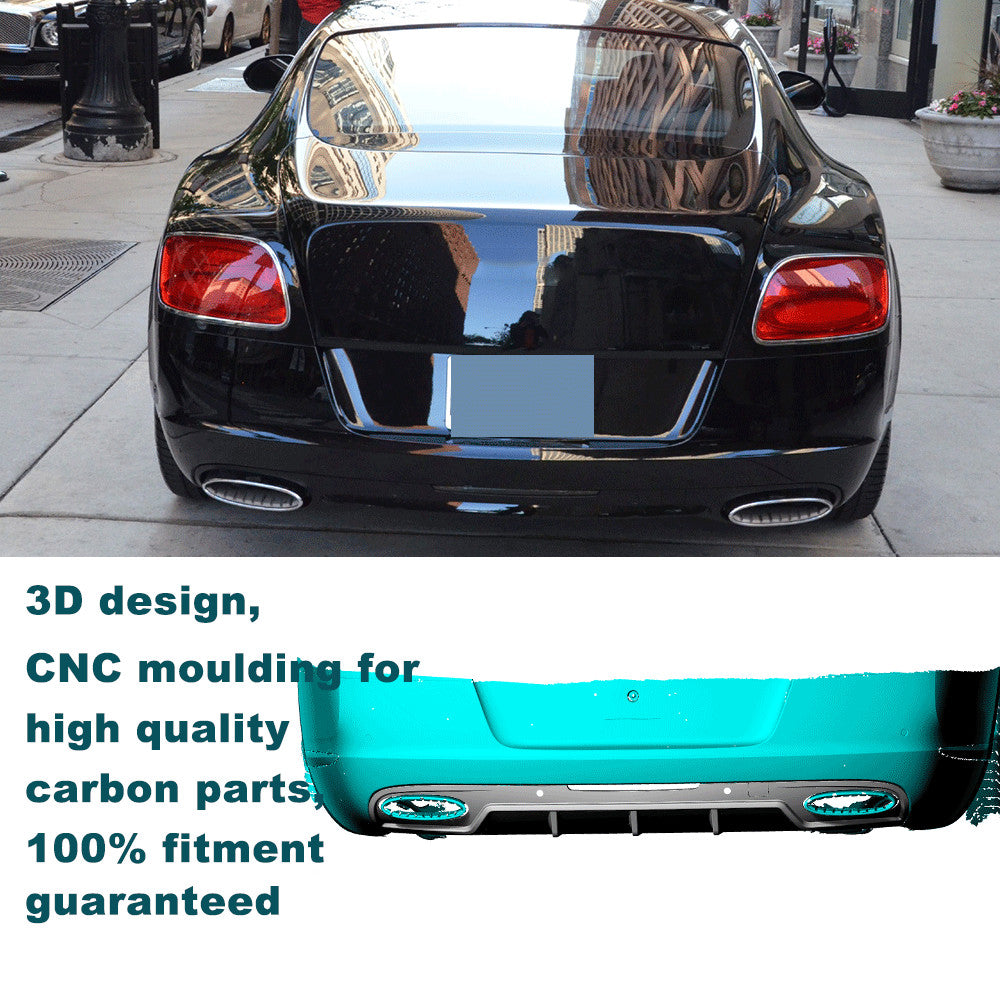 for Bentley GT 2-Door 2012-2016 REAL CARBON Rear Bumper Diffuser Lip