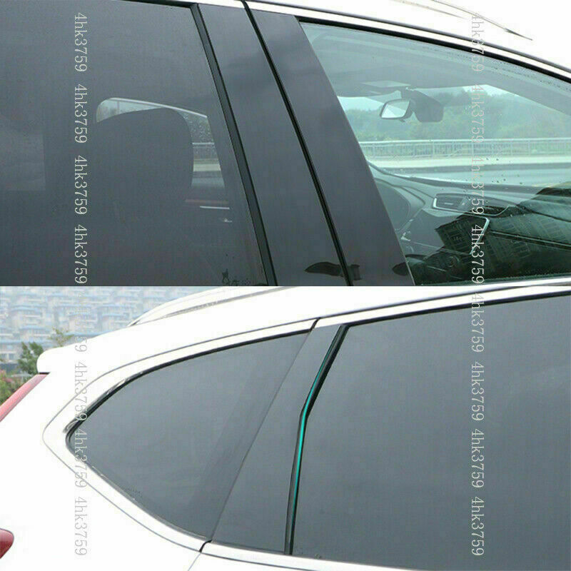 Black Pillar Posts for Honda For 2017-2022 6Pcs Set Door Trim Piano Cover Window