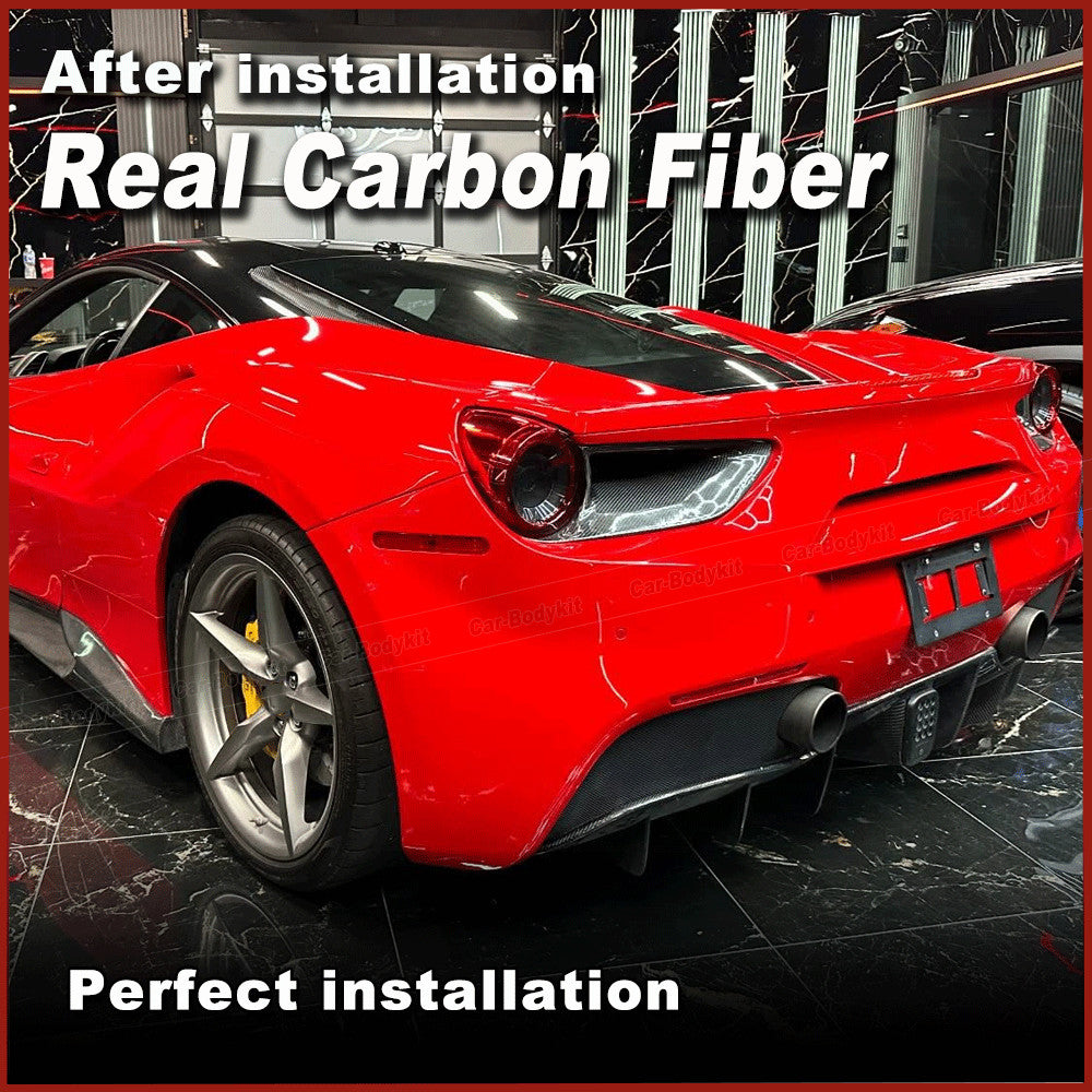 for Ferrari for 488 GTB Spider Real Carbon Rear Fog Tail Light Surround Cover 15-17