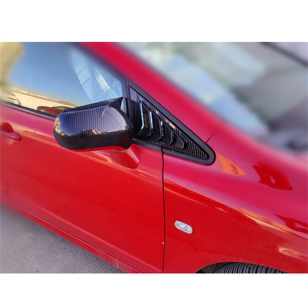 Pair For 06-11 for Honda for Civic Carbon Fiber Front Quarter Window Louver Shutter Trim