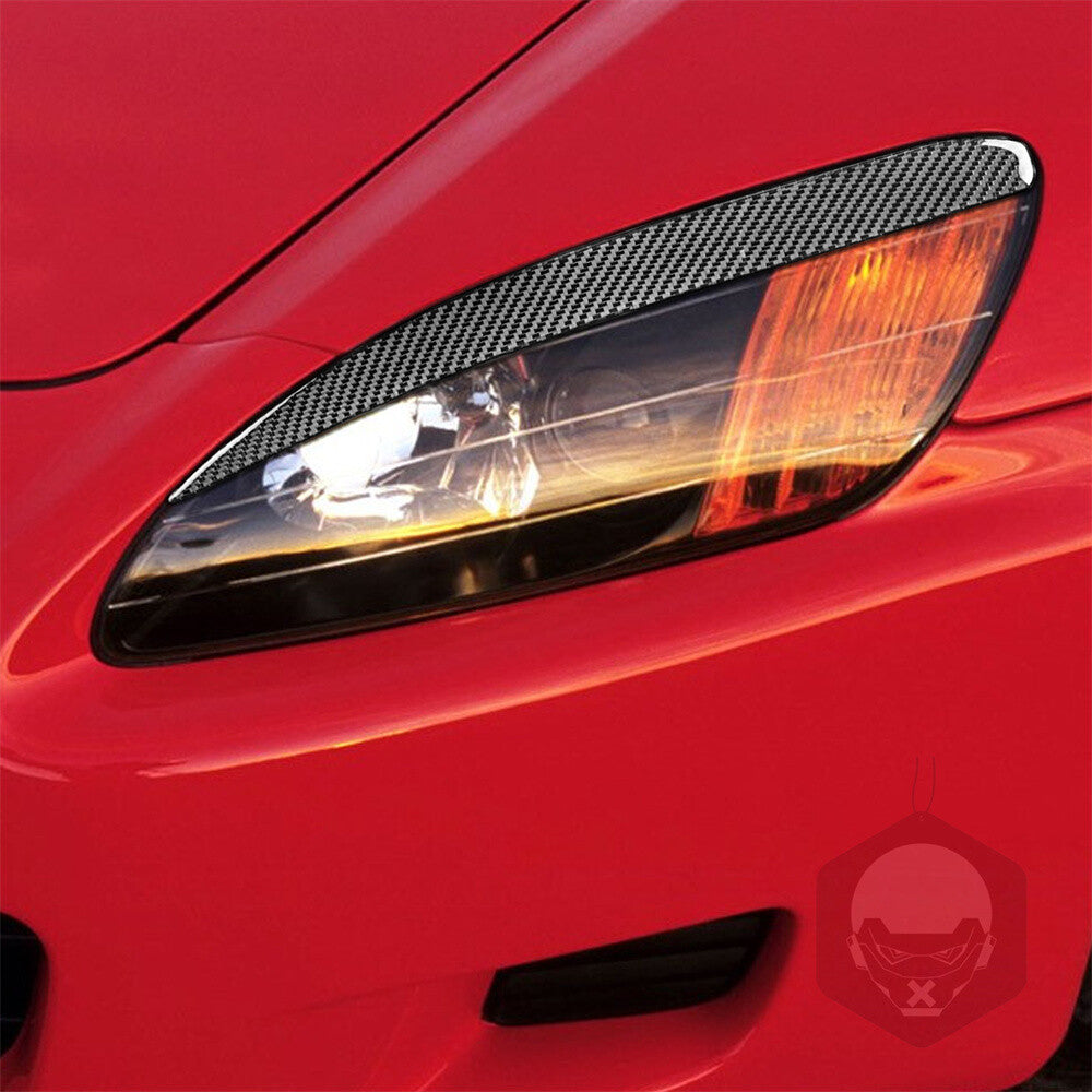 Carbon Fiber Front Headlight Eyelids Eyebrow Cover Fit for Honda S2000 2000-2009