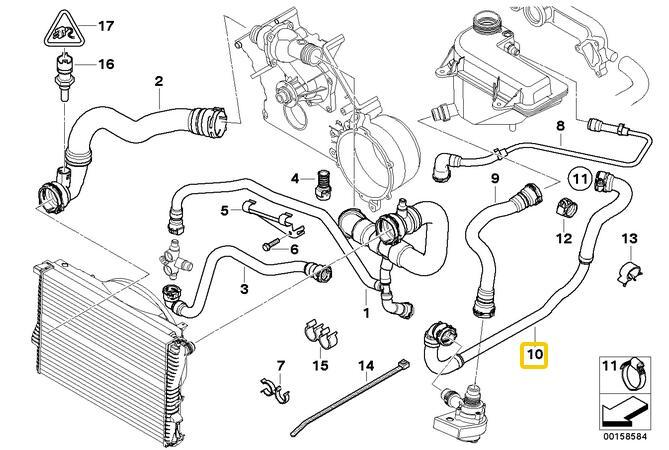 New Water Hose Additional Water Pump to Water Accumulator for X5 E53 4.4 4.6 v