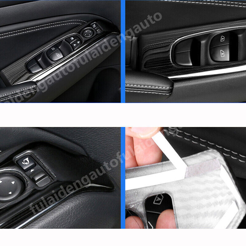 Carbon Fiber ABS Inner Handlrake Panel Trim Cover For RAV4 2006-2012 v