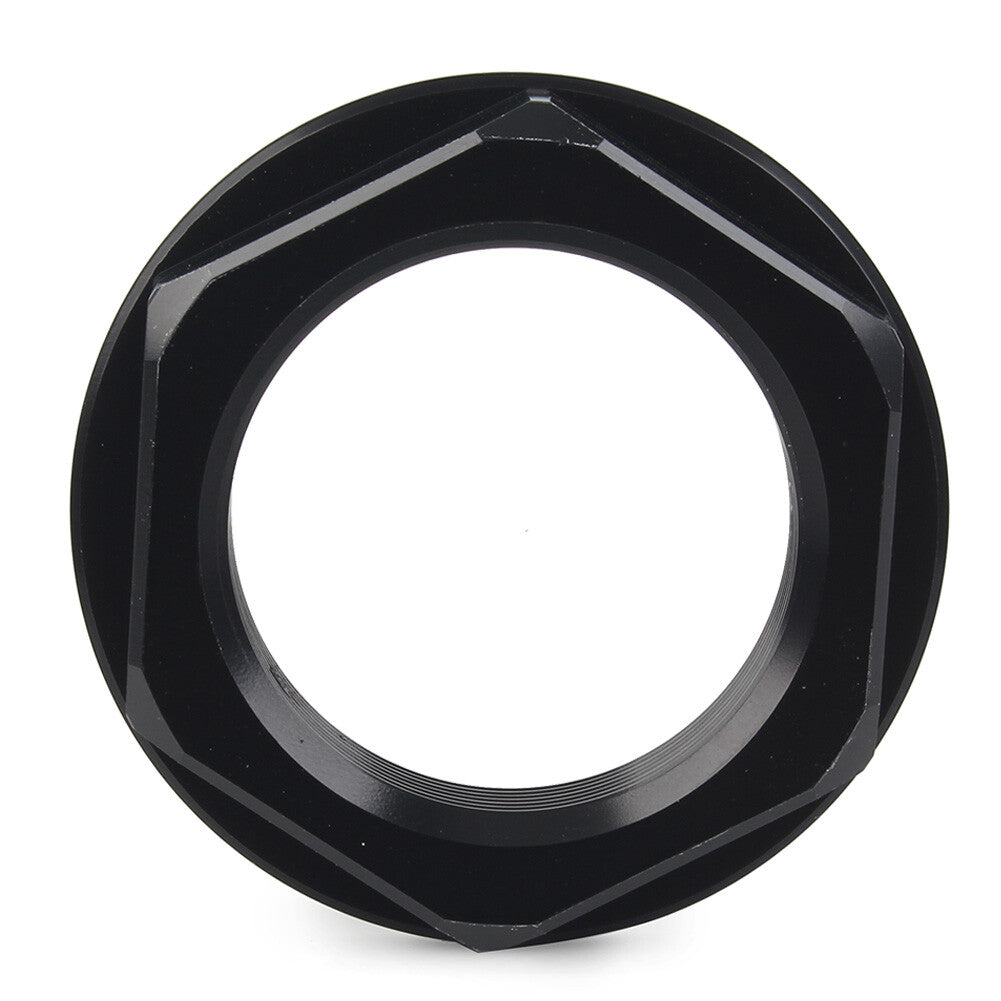 Triple Tree Stem Yoke Center Hole Nut For Universal Motorcycle Aluminum Black
