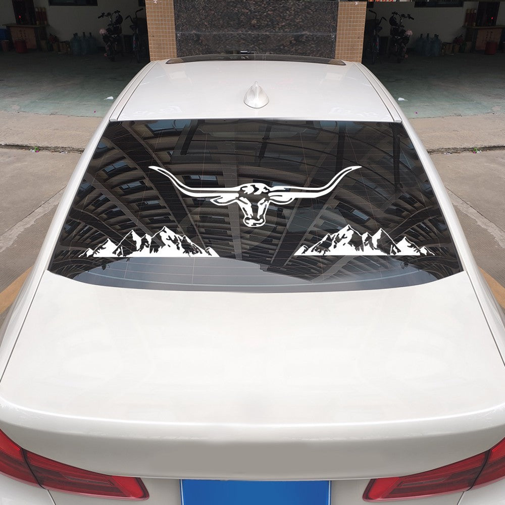 Car Sticker Cow Mountain Graphics Decals Waterproof Window Hood Door Trim