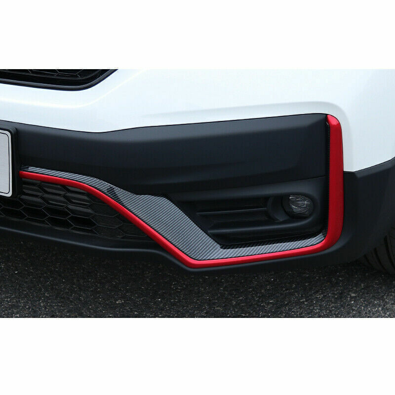for Honda CR-V 2020-2022 Red Carbon Fiber Front Bumper Grill Strip Decorate Trim