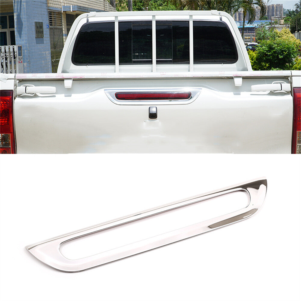 Steel Chrome Tailgate Brake Light Lamp Panel Cover For T@yota Hilux Revo 2015-21