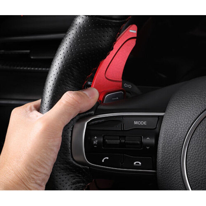 for Kia K5 2021-2023 Red Aluminum Steering Wheel Shift Paddle Shifter Extension