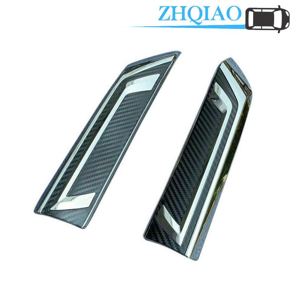2pcs Carbon Fiber Chrome Front Grille Stripes Cover Trim Fits for Toyota Rav4 2019