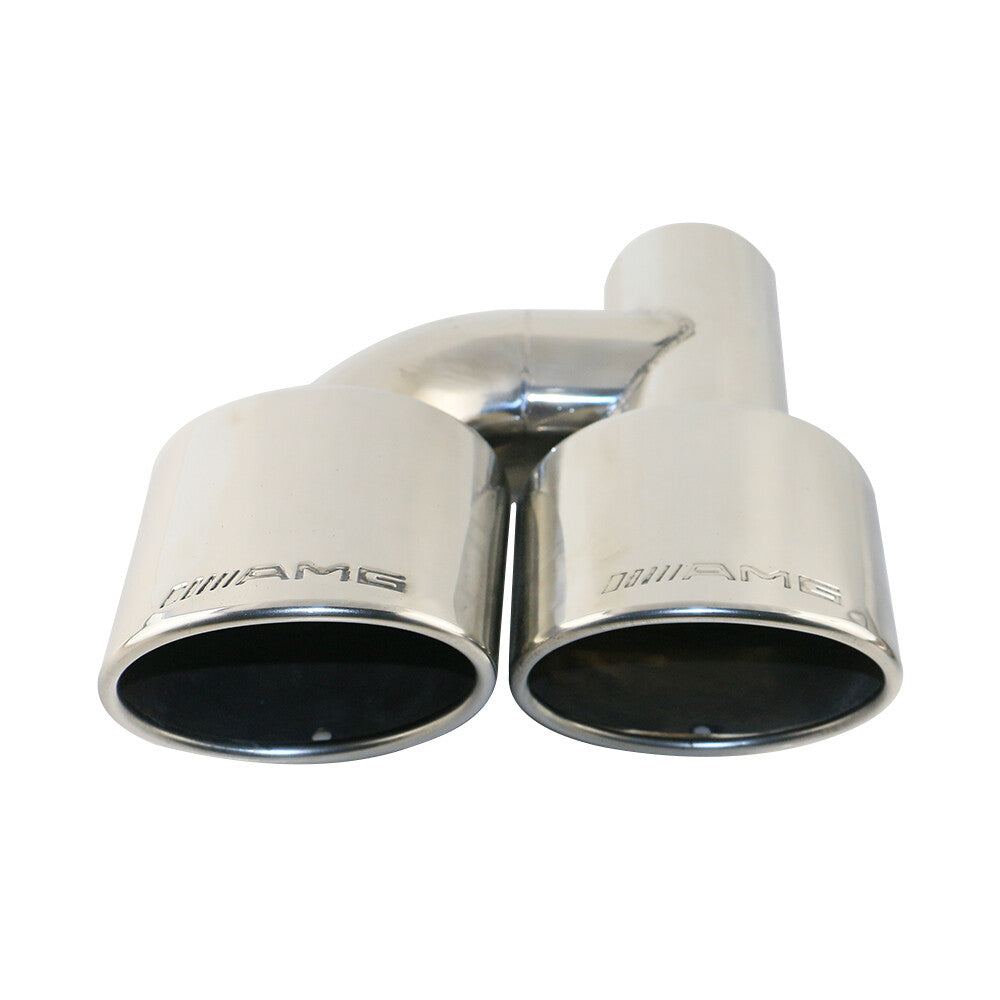 Pair 2.5 Left Right Engraved AMG Oval Dual Exhaust Tip for Mercedes-Benz 2pcs