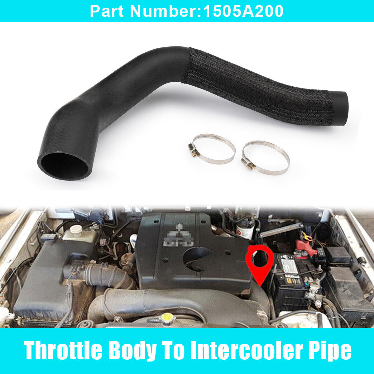 1PC for MITSUBISHI Pajero 2005-2014 3.2L Diesel Pipe Hose 1505A200 New Black