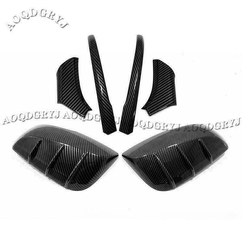 for Toyota RAV4 2019-2023 Carbon Fiber ABS RearView Side Mirror Cover Trims 6X