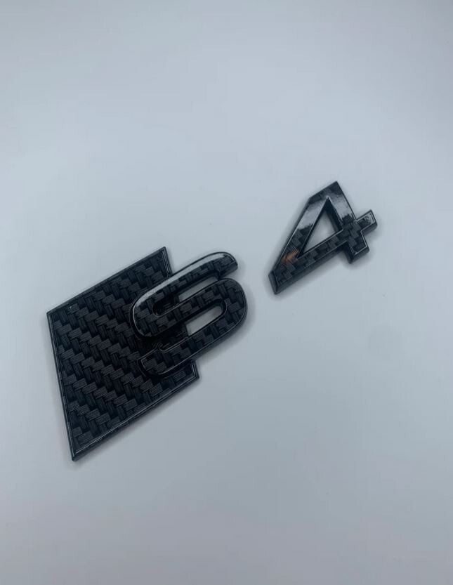 for Alfa Romeo side fender stickers, badges, logos, carbon white 2x