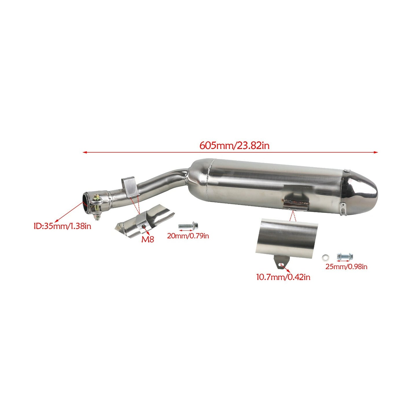 35mm exhaust muffler pipe for CRF XR KLX 150cc 200cc 250cc bicycles and motorcycles