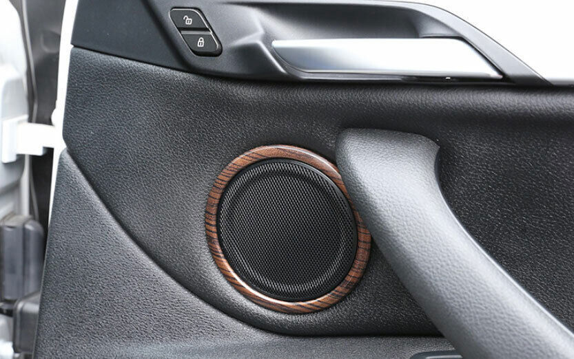 for BMW X1 F48 2016-22 Pine Wood Grain Inner Door Horn Frame Ring Cover Trim 4P