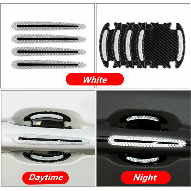 8x Car Door Handle Bowl Anti-Scratch Protective Film Reflective Sticker Strips