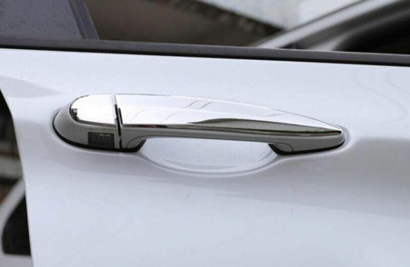 Fit for BMW X1 E84 2010-2015 Silver Steel Car Door Handles Cover Trim Decor 8PCS