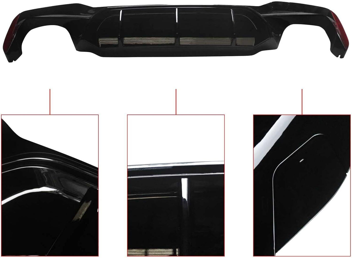 Gloss black rear diffuser bumper for BMW G30, G31, G38, 5 Series M Sport (2017-2023) Q