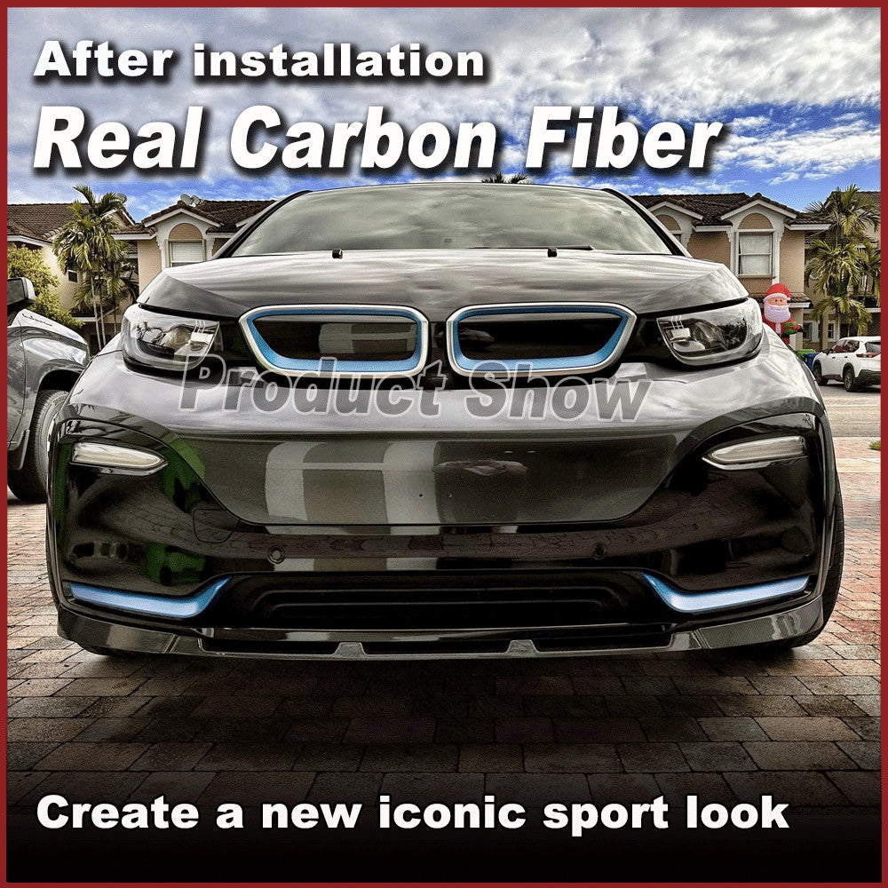 Fit for BMW i3 I3 Hatchback 2018-2020 REAL Carbon Front Bumper Spoiler Chin Lip