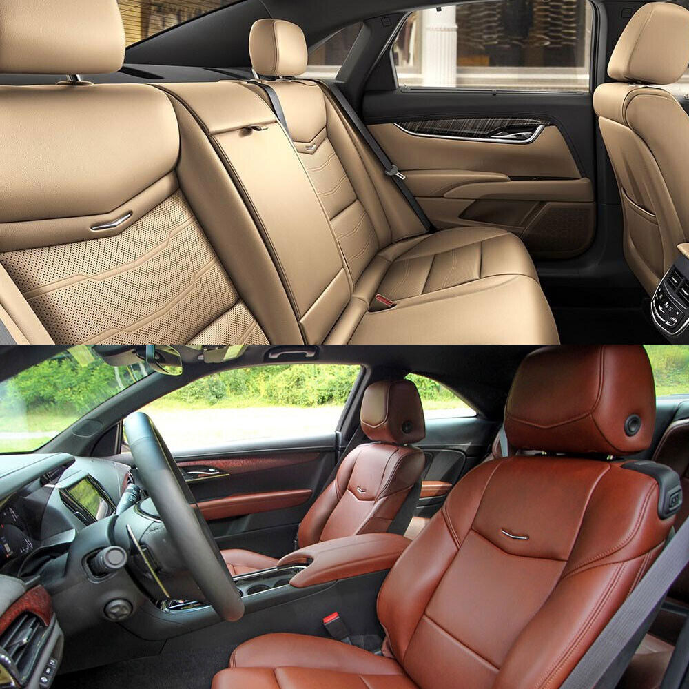 Car Leather for Seat Back Chrome Wave Crest Badge Trim for Cadillac ATS ELR CT# XT# Q