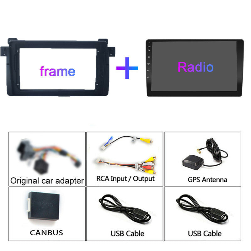 Car 9inch 2din Wifi Android Auto Radio For E46 M3 318 Multimedia GPS Navigation