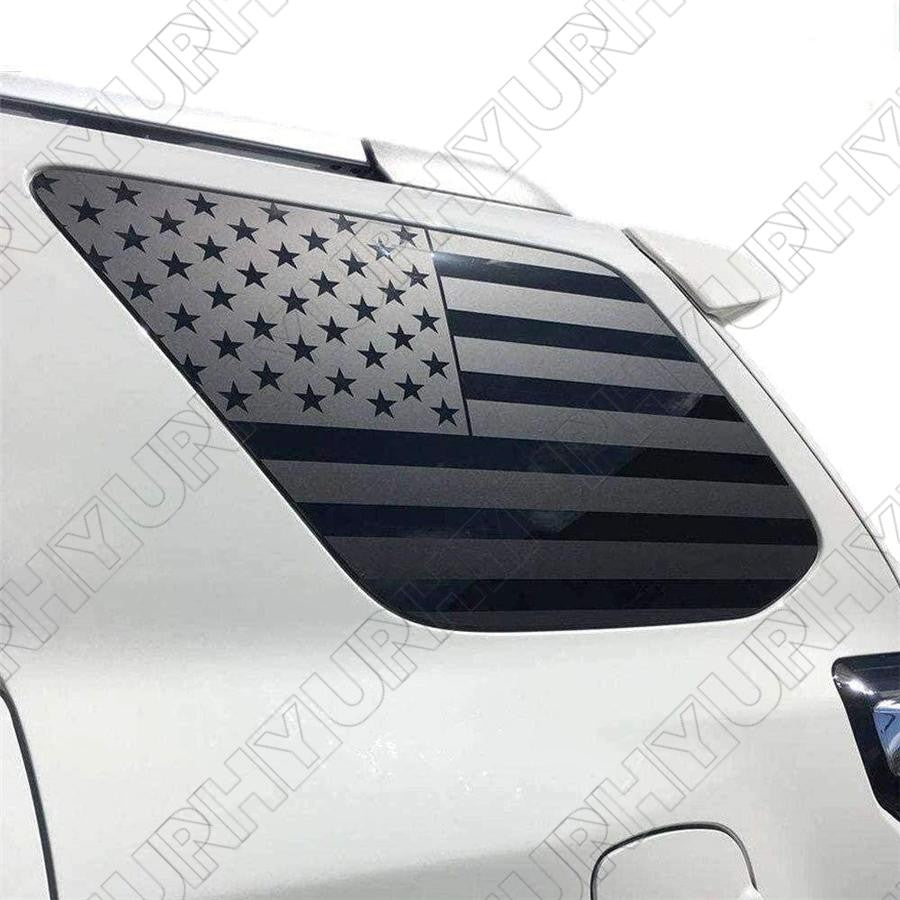 1 Pair US American Flag Stickers Rear Window Decals for Toyota for 4Runner 2003-2009