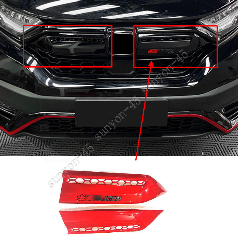 for Honda CR-V CRV 2020-2022 ABS Red Front Bumper Grille Mesh Molding Cover Trim
