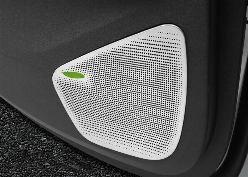 4P Inner Door Speaker Horn Cover Trim Matte Silver Steel for Cadillac CT4 20-24