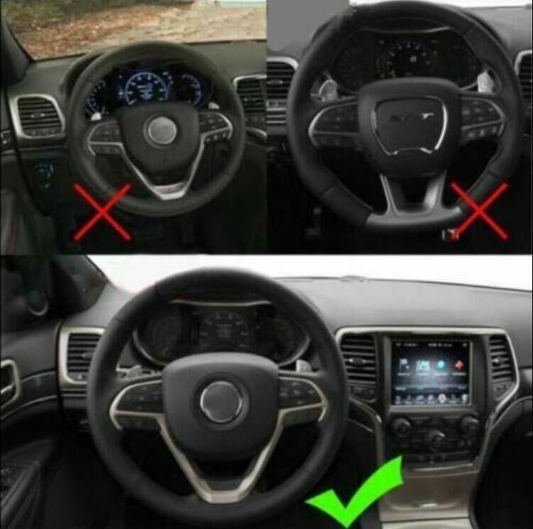 For 2014-2020 for Jeep Grand Cherokee ABS Red Carbon Fiber Steering Wheel Cover Trim v