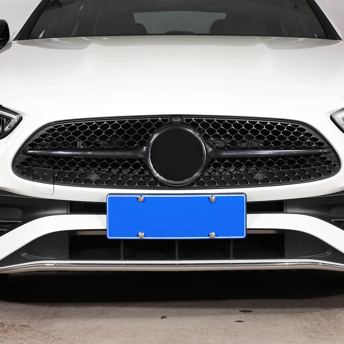 for Benz C Class W206 2022-2023 Front Center Grille Panel Cover ABS Carbon Fiber