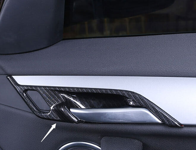 for BMW X1 F48 2016-2022 Carbon Fiber Interior Door Handle Bowl Frame Cover Trim