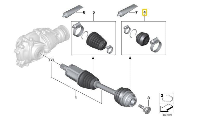 1 Front Axle outter Joint Boot Kit for G20 X3 G01 320iX 330iX 31608488705 v