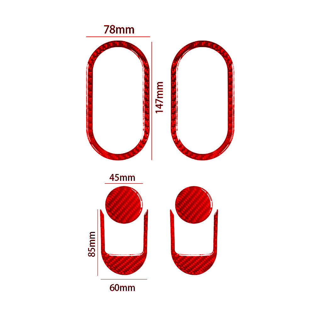 Red Carbon Fiber Armrest Box Rear Panel Trim Cover Bezel for Cadillac CTS 03-07 v