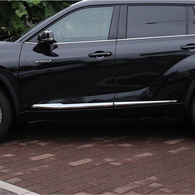 For Highlander 2020-2024 ABS outside door body side molding chrome trim v