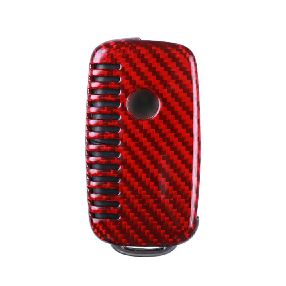 Red Carbon Fiber Remote Key Shell Cover Case Fit for VW for Golf R32 for Jetta Rabbit Q