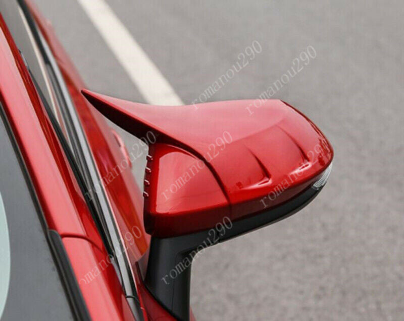 2X for Toyota for Corolla 2019-2023 Gloss Red Ox Horn Rearview Mirror Cover Trim Cap