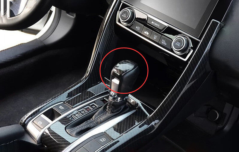 Center Gear Shift Lever Knob Cover Trim for Honda for Civic 2016-2021 Carbon Fiber