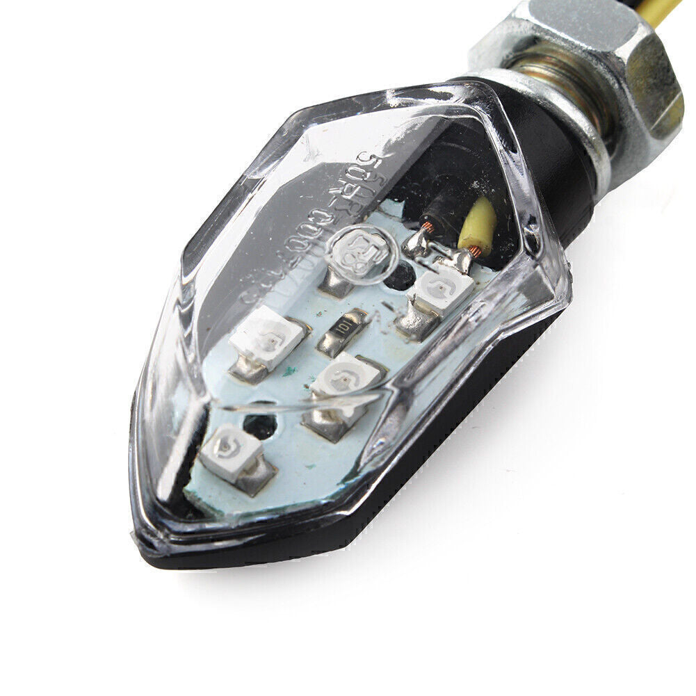 Motorcycle Smoke LED Amber Turn Signal Light Blinker Indicator Universal 8mm Q