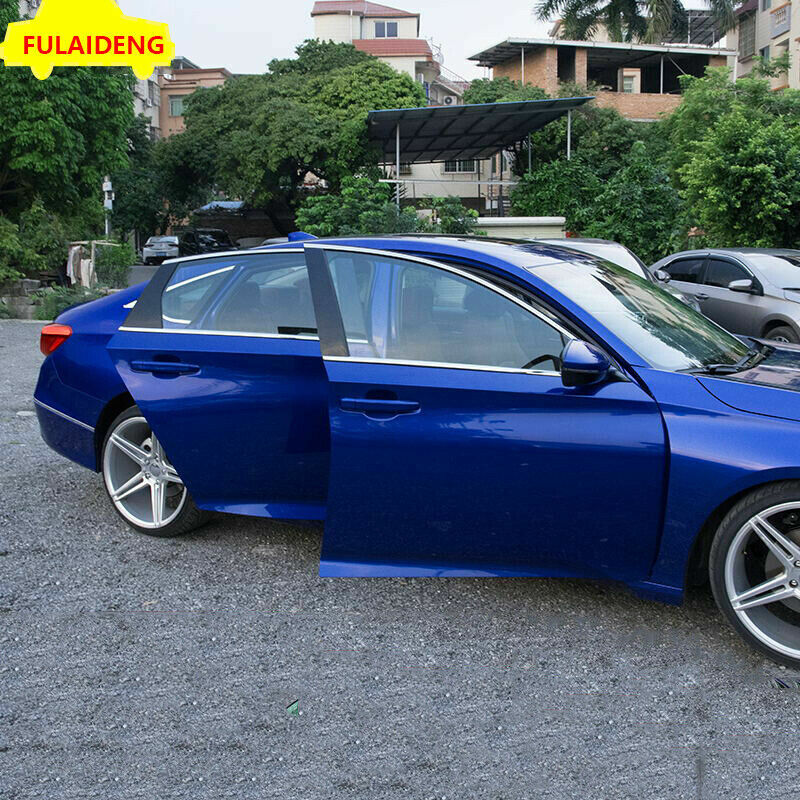 14X for Honda Accord 2018-2021 Chrome Car Window Strips Pillar Post Cover Trim