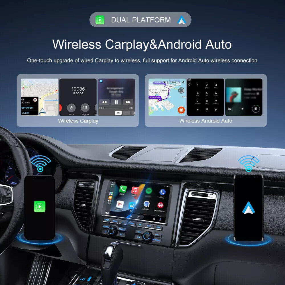 2in1 Wireless Carplay Adapter Android Auto Adapter USB Car Dongle Connect Box